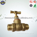 brass double male thread end stop valve